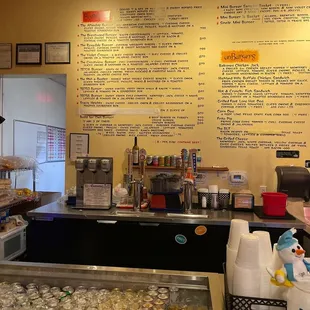 the menu of the restaurant