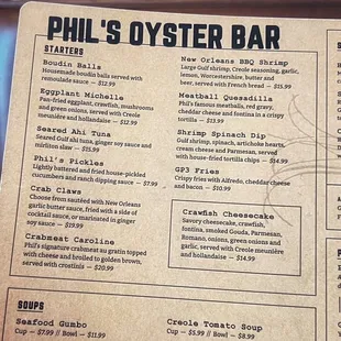 menu