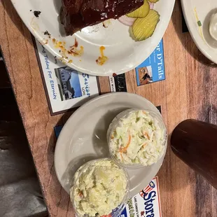 Coleslaw and potato salad