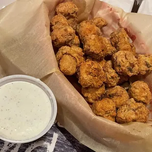 Fried mushrooms.