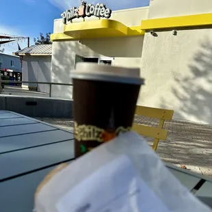 Some outdoor seating available