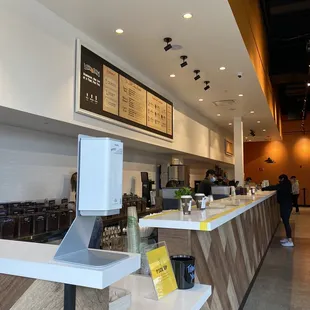 the counter area of a coffee shop