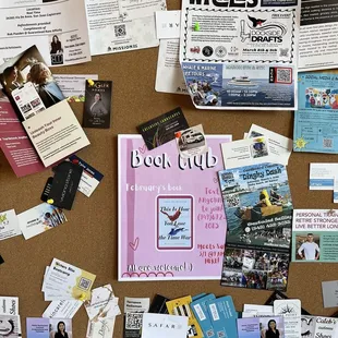 Community board with events and businesses