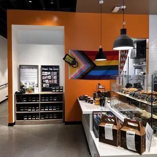 the interior of a coffee shop