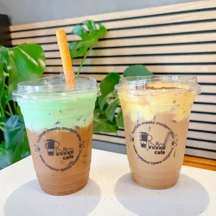 Pandan Coffee and Egg Coffee (IG@ boba._.addict)