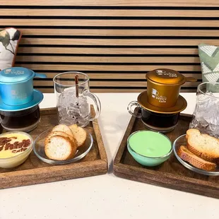 The Phin Coffee - in store only! Egg creamer and pandan creamer. Such a cute setup!