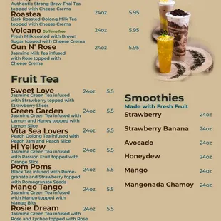 Tea Menu