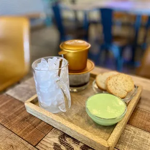 House coffee with a side of pandan