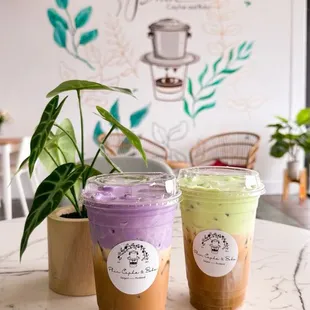 Ube Coffee and Pandan Coffee