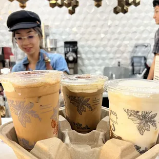 Left to Right: Large Cafe de Sua, Regular Cafe de Sua, and Regular Coconut Coffee