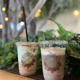 Javocado (left) &amp; Traditional Viet Iced Coffee (right)