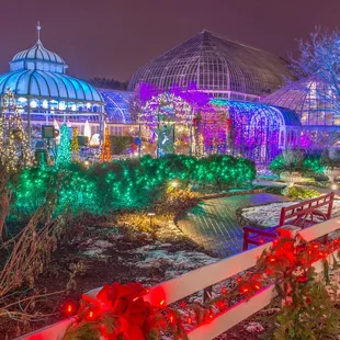 Thousands of LED lights bring Phipps&apos; Winter Light Garden to vibrant life each holiday season. Photo © Paul g. Wiegman