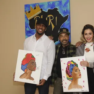 Paint &amp; Sip at phiri art gallery, book your own private paint and sip party or reserve at the next event or classes by calling 404.759.0530