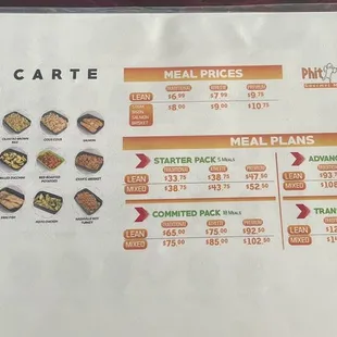a menu for a restaurant
