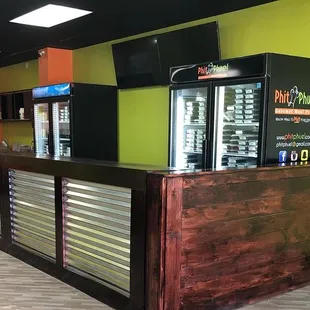 the front desk of a restaurant