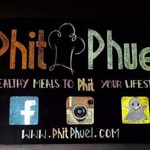 a blackboard with social icons