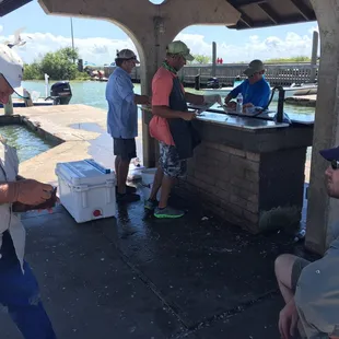 The guides cleaning our fish