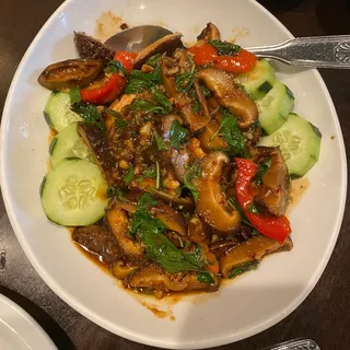 Salmon In Barlic Basil Wine Sauce