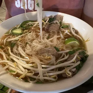 Pho with Well Done Flank, Brisket.