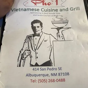 The menu