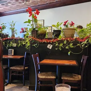 tables and chairs in a restaurant