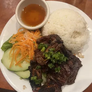 Korean BBQ with steamed rice