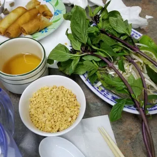 Fixings and egg rolls