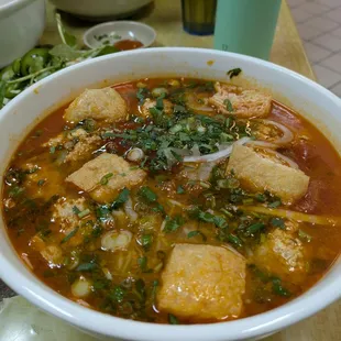 Bun Rieu - 3.5 stars. Tomato base was nostalgic for me. The tofu was nice and spongy/soft. Fri dinner 2024-12-20