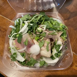 16. Lean Brisket, Well Done Flank and Tendon.