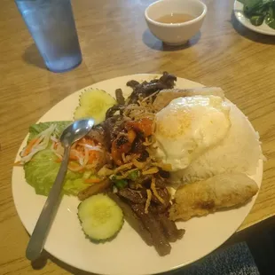 a plate of food on a table