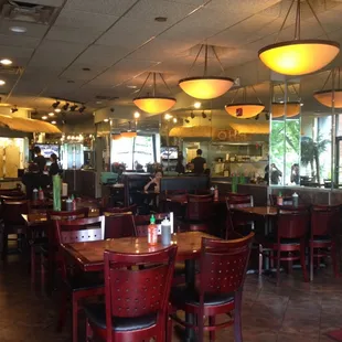 This is the restaurant setting. There is a TV, unfortunately, in the back. But otherwise it's just fine.