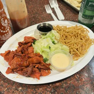 Grilled pork noodles bowl