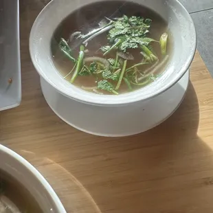 Separate bowl of the broth a