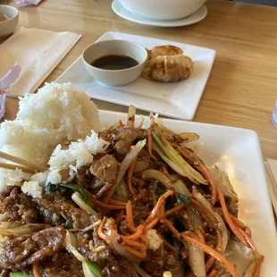 Large portions. Mongolian beef and A-1 Pho.