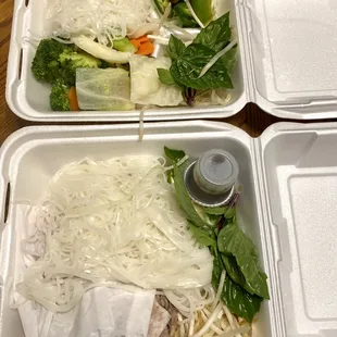 Pho delivery! (The broth containers didn&apos;t make it into the photo)