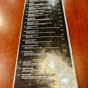 menu