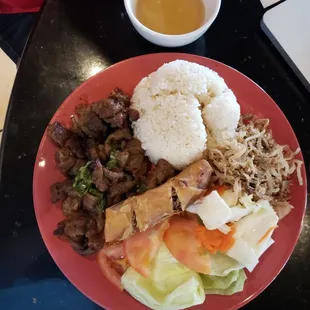 Com tam bi this nuong Cha gio