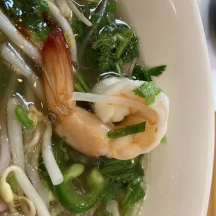 Shrimp inside seafood pho