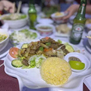 Shaken Beef Rice Plate - @rayz