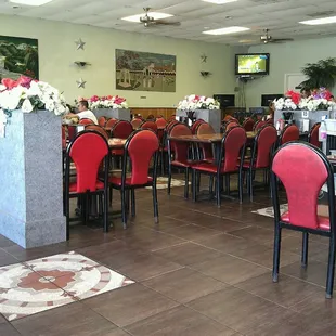 the dining area of a restaurant