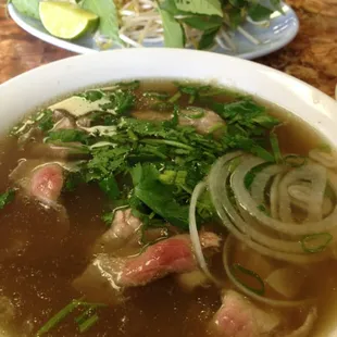 Small beef soup.  Part of lunch combo with 2 shrimp spring rolls and beverage