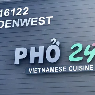 The Pho 247 Restaurant address is on the wall. Very practical!