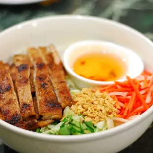 grilled lemongrass pork noodle salad