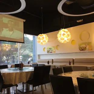 Big screen tv with movie nightly