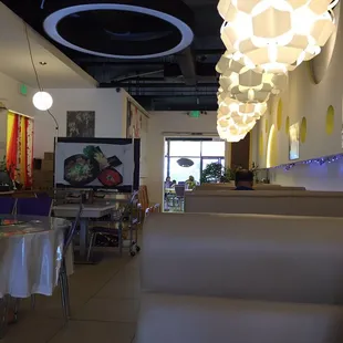 View from restaurant looking out to the front entrance