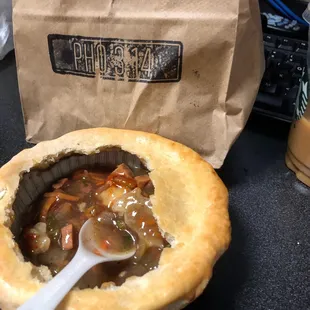 Inside the pho pot pie!