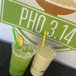 Just in time for your hot summer lunch break!  Cucumber Limeade &amp; Honey Avocado Smoothie. Smoothie only sold every other week.
