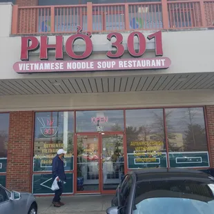 the front of the restaurant