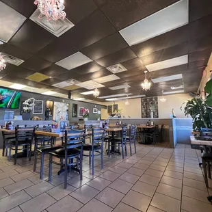 the inside of a restaurant