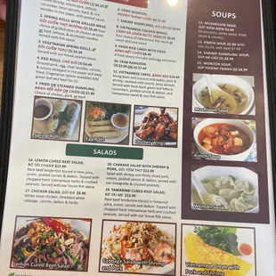 Appetizers, salads, and soup menu